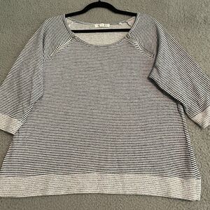 Onyx Moda Womens XL Womens Sweatshirt Top Athleisure Zipper Blue Stripe